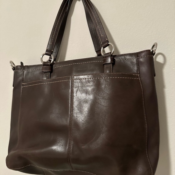 Coach Dark Brown Leather Shoulder Bag
